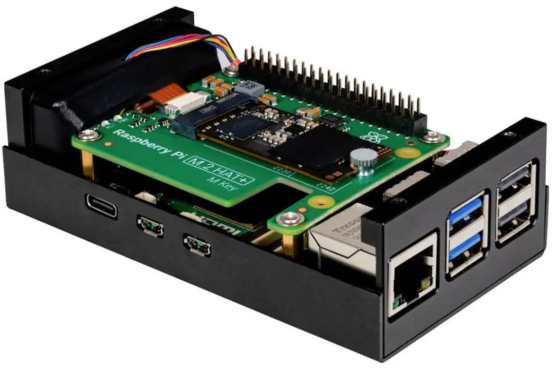 Joy-iT ALU-CASE-M2 SBC-behuizing Raspberry Pi 5 - Zwart - afbeelding 3 van 3