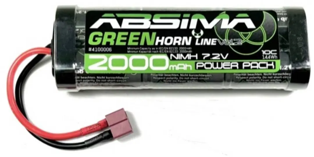 Absima NiMH accupack 7.2V 2000mAh Softcase T-stekkers