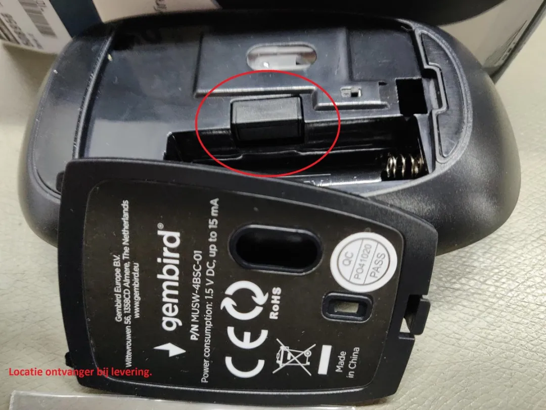 Gembird draadloze muis USB C -Ergonomische Muis Draadloos - Zwart