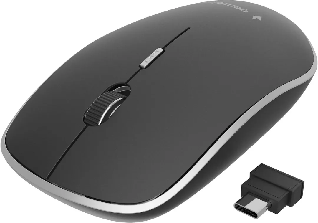 Gembird draadloze muis USB C -Ergonomische Muis Draadloos - Zwart