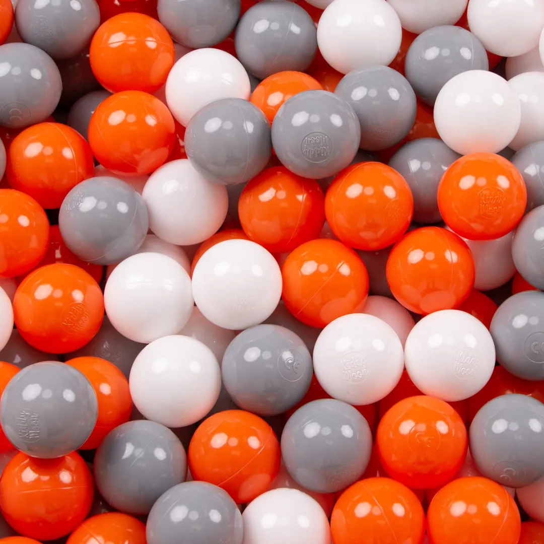 KiddyMoon Kinderballen 200 Stuks ∅7cm - Oranje/Grijs/Wit
