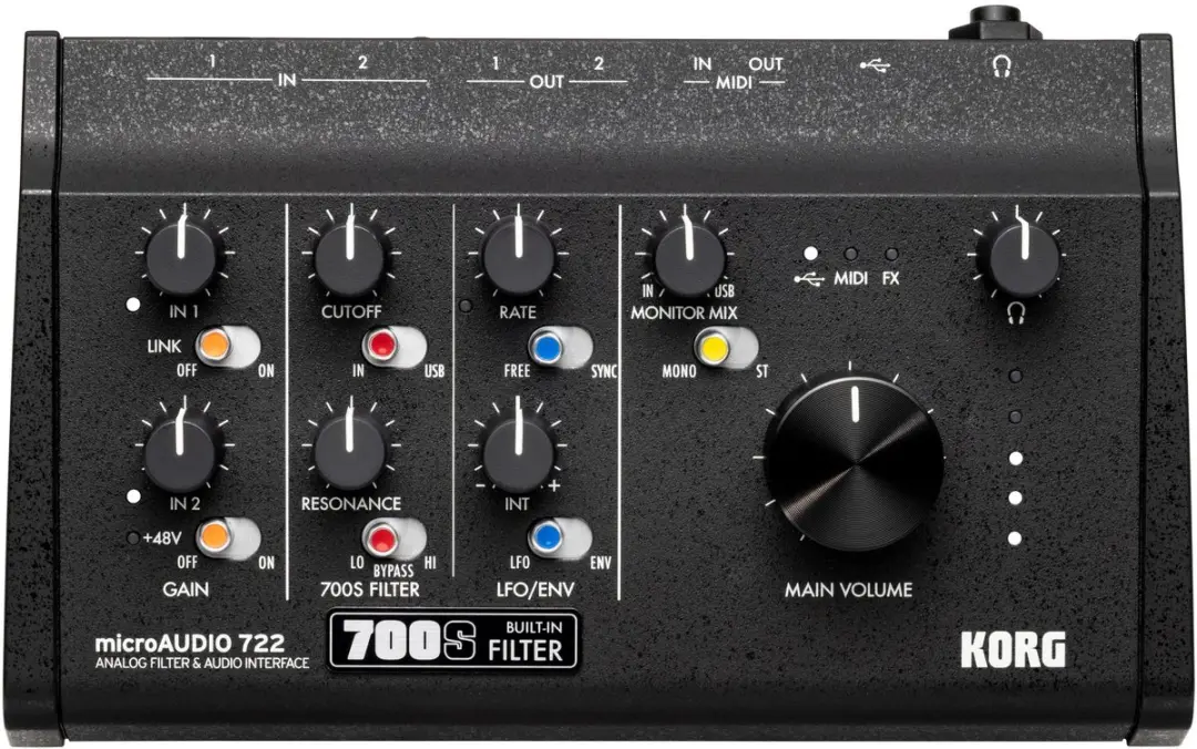 Korg microAUDIO 722 Audio-interface - USB - Zwart - afbeelding 2 van 6