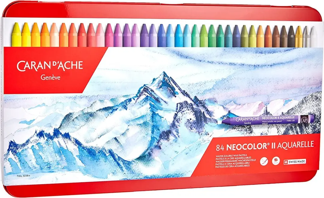 Caran d'Ache Neocolor II Wateroplosbare Wax Pastels - Set van 84 Kleuren - afbeelding 6 van 6
