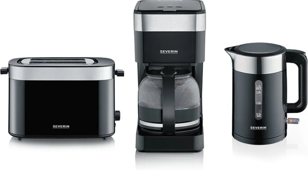 Severin WK 9265 Waterkoker 2200W 1.7L - Zwart/RVS