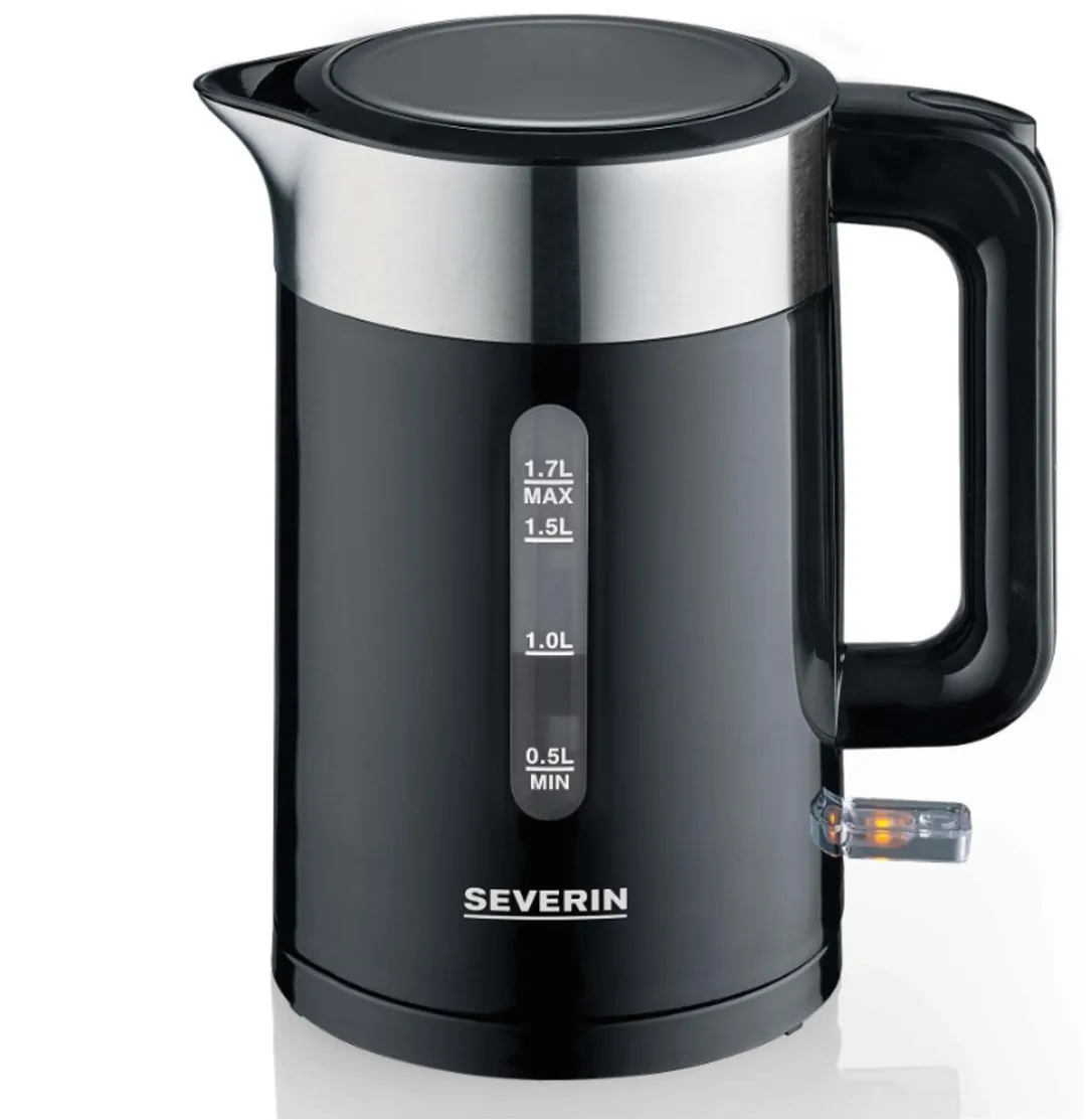 Severin WK 9265 Waterkoker 2200W 1.7L - Zwart/RVS