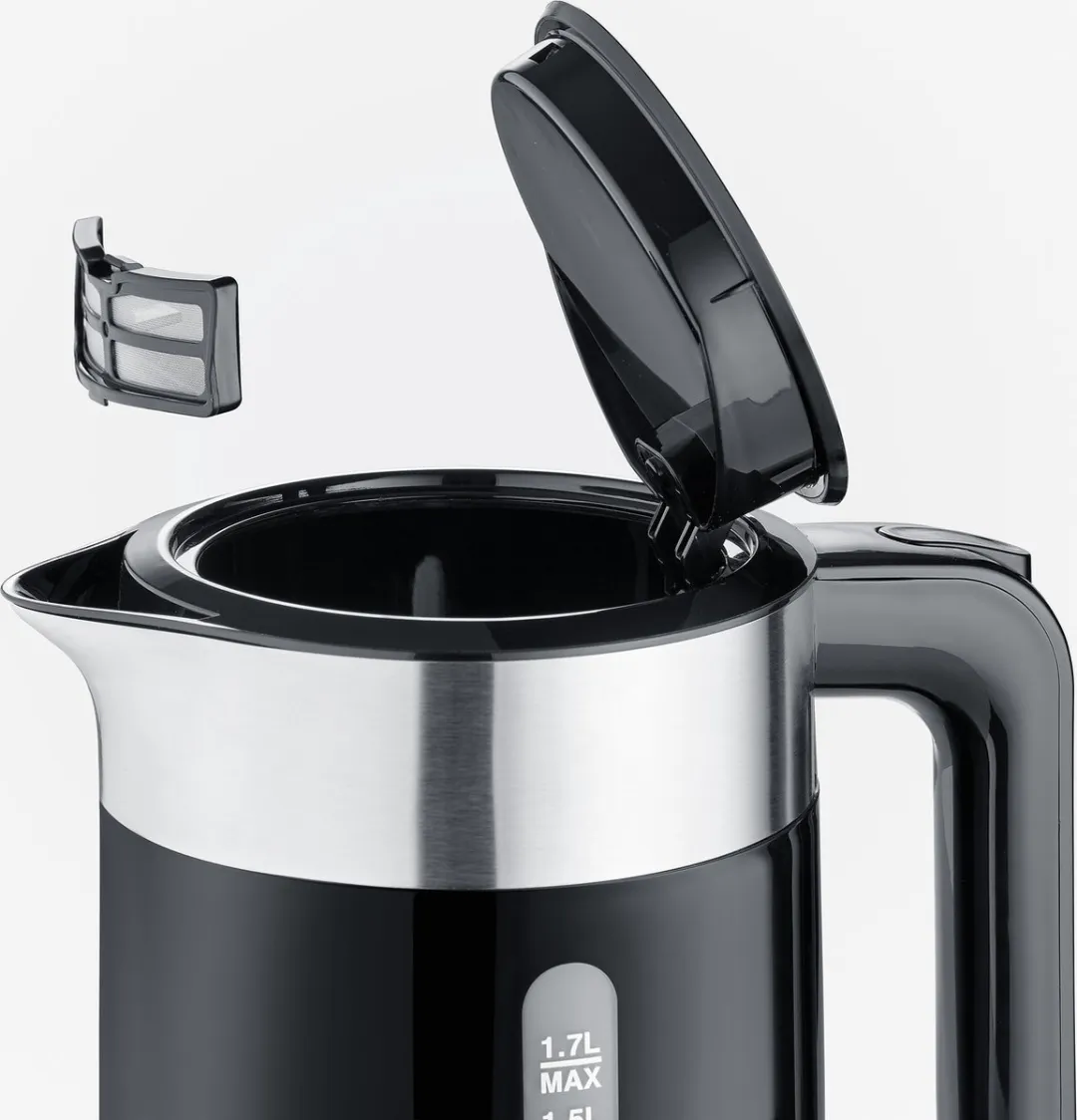 Severin WK 9265 Waterkoker 2200W 1.7L - Zwart/RVS