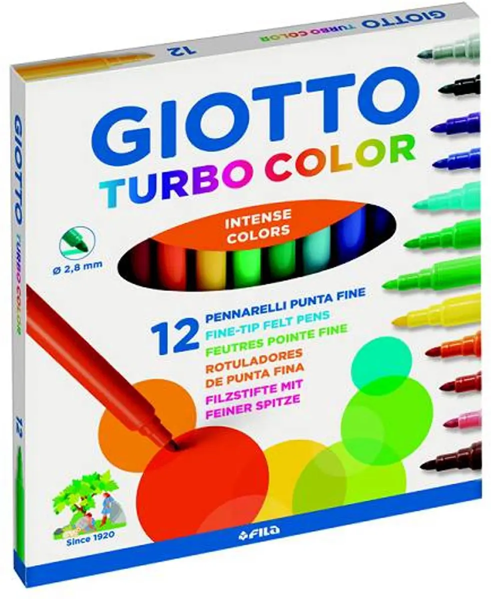 Giotto Turbo Color Junior Viltstiften - 12 Stuks - afbeelding 3 van 3