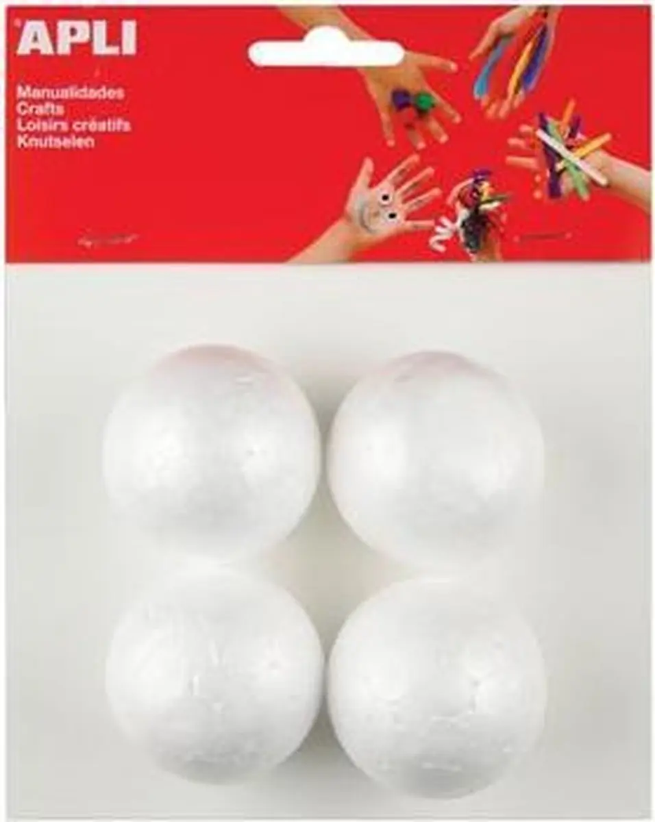 Apli Kids piepschuim bol diameter 50 mm 4 stuks