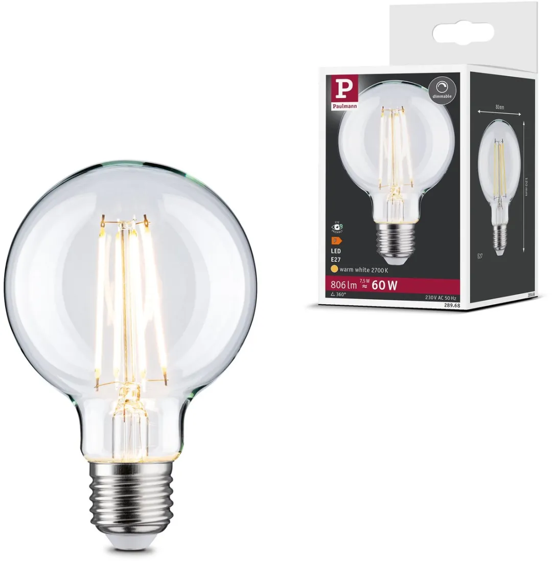 Paulmann Filament LED Globe G80 E27 7,5W 806lm