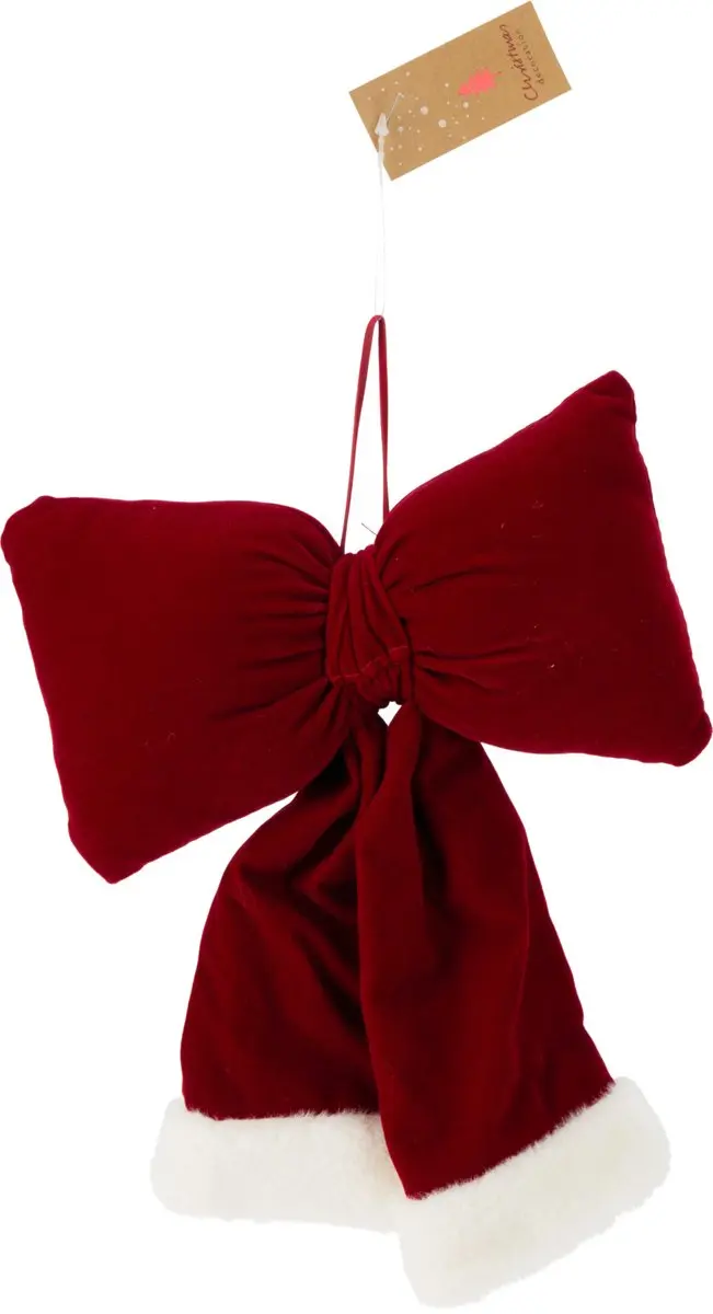 Koopman stoffen strik speelgoed rood 22x20cm decoratie.