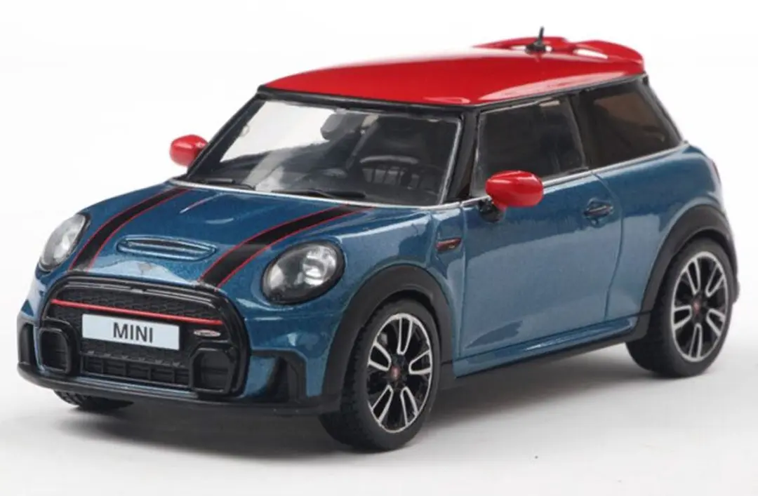 Modelauto Mini Cooper JCW (F56) 2023 Island blue metallic