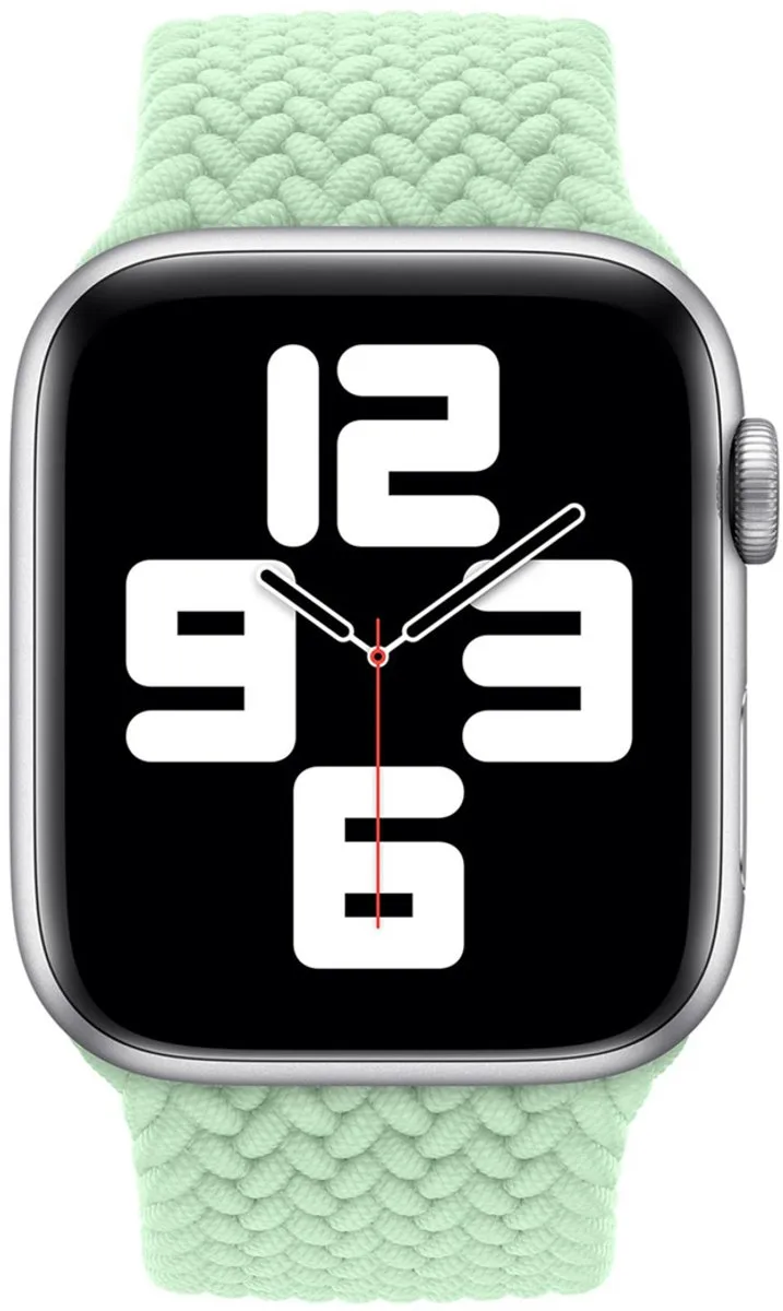 Apple Gevlochten Solobandje Apple Watch - Pistachio - Maat 7
