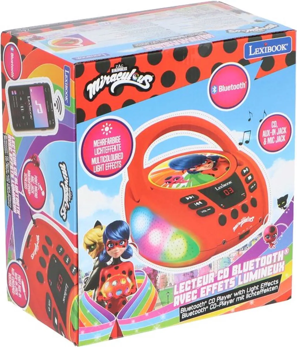 Lexibook Miraculous Ladybug RCD109MI CD-speler - Rood - afbeelding 5 van 6