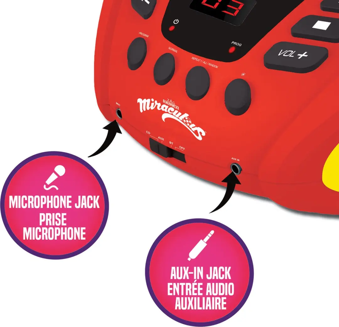 Lexibook Miraculous Ladybug RCD109MI CD-speler - Rood - afbeelding 3 van 6