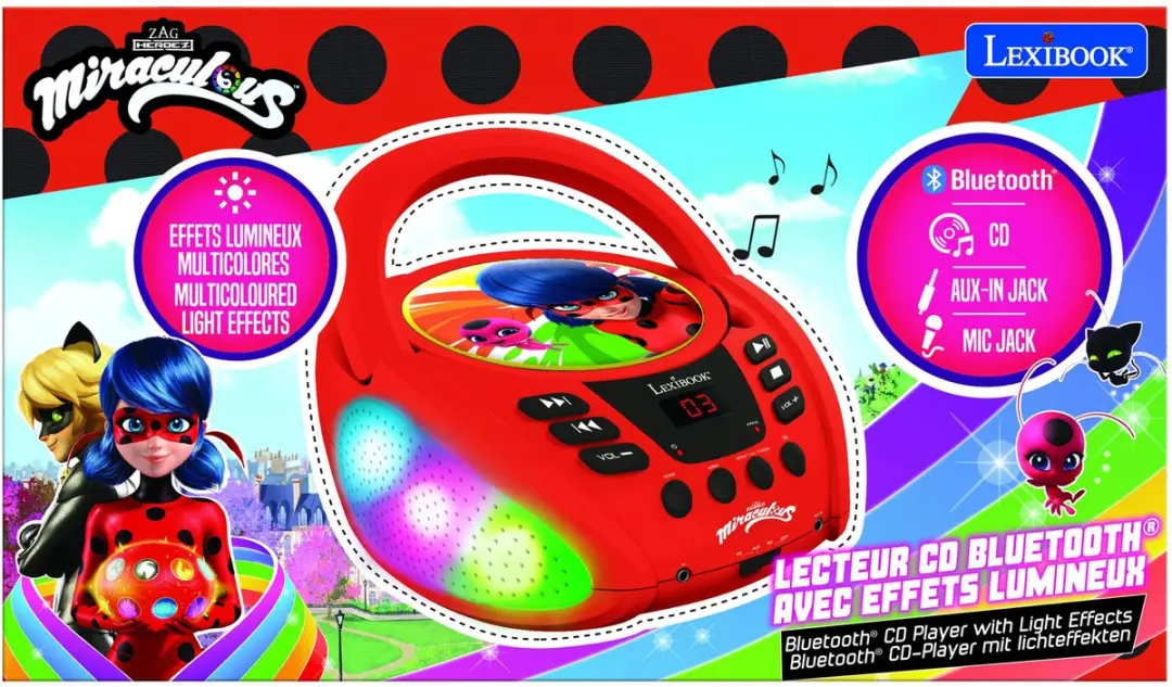 Lexibook Miraculous Ladybug RCD109MI CD-speler - Rood - afbeelding 6 van 6