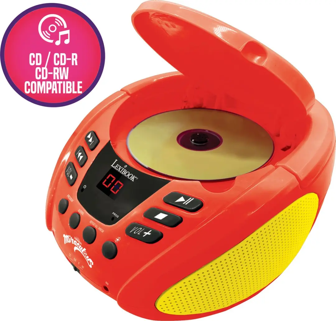Lexibook Miraculous Ladybug RCD109MI CD-speler - Rood - afbeelding 4 van 6