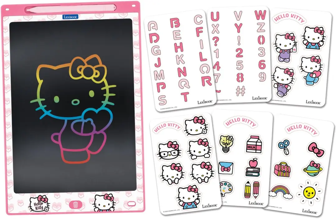 Hello Kitty 11’’ meerkleurige leer- en teken-E-ink-tablet met sjablonen