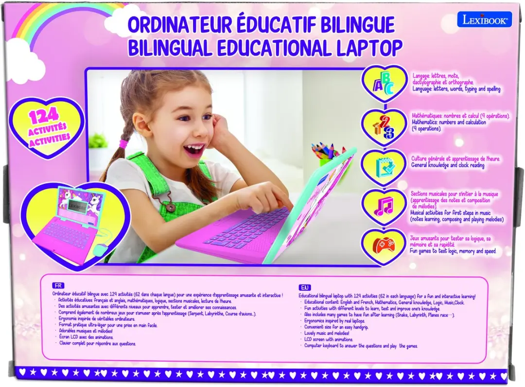 Lexibook Unicorn JC601UNIi1 Educatieve Laptop - Roze - afbeelding 3 van 6