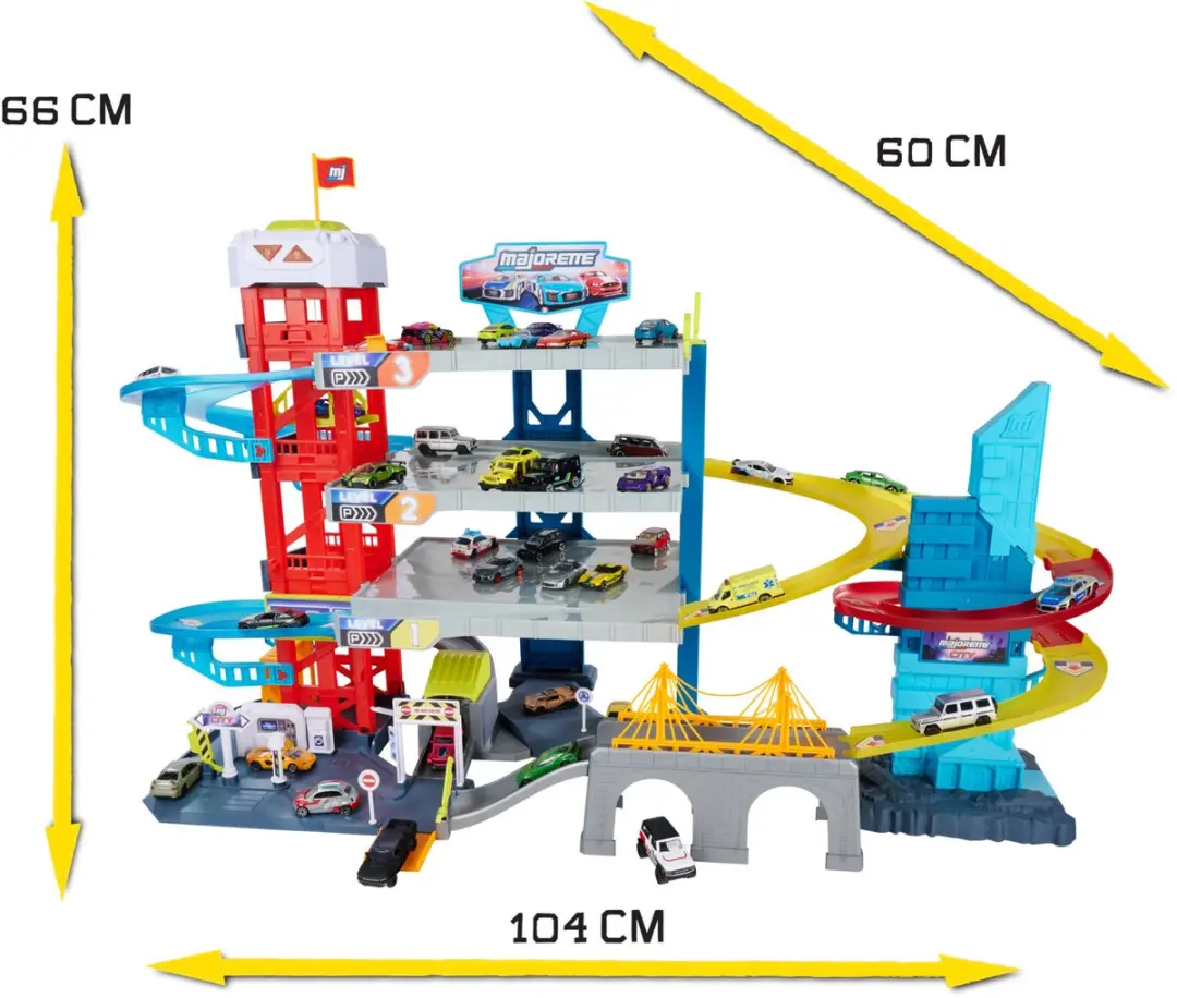 Majorette Speelgoedgarage met 4 verdiepingen - 4 auto's - afbeelding 5 van 6