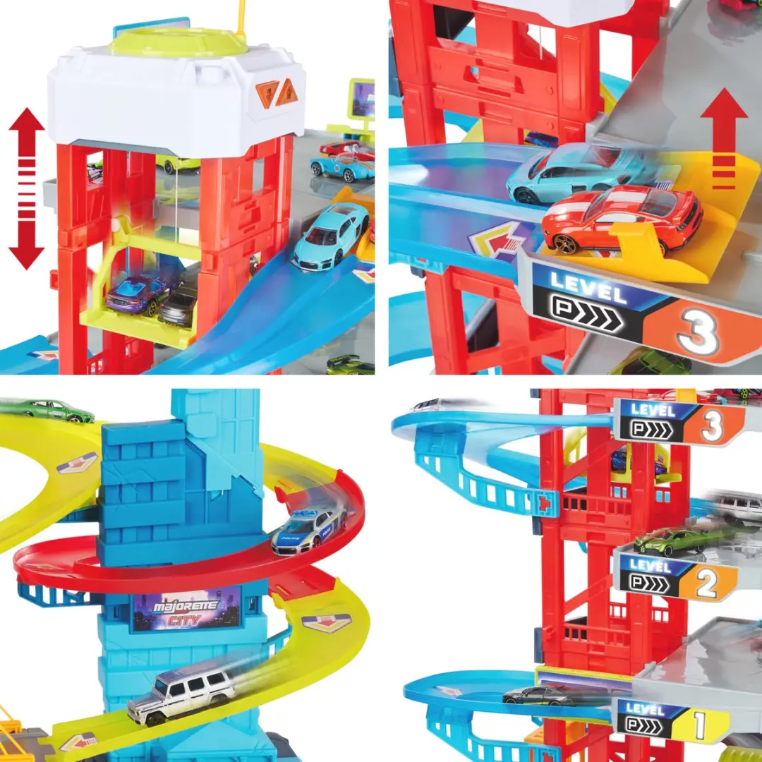 Majorette Speelgoedgarage met 4 verdiepingen - 4 auto's - afbeelding 6 van 6