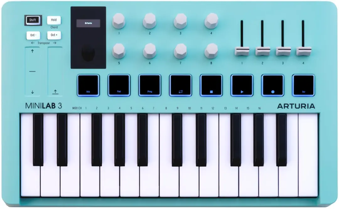 Arturia MiniLab 3 Aquamarine MIDI Keyboard