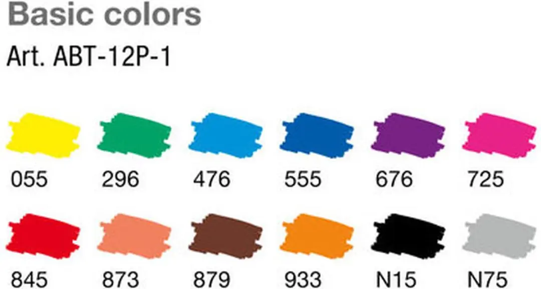 Tombow ABT Brushpennen Primaire Kleuren - 12x - afbeelding 2 van 6
