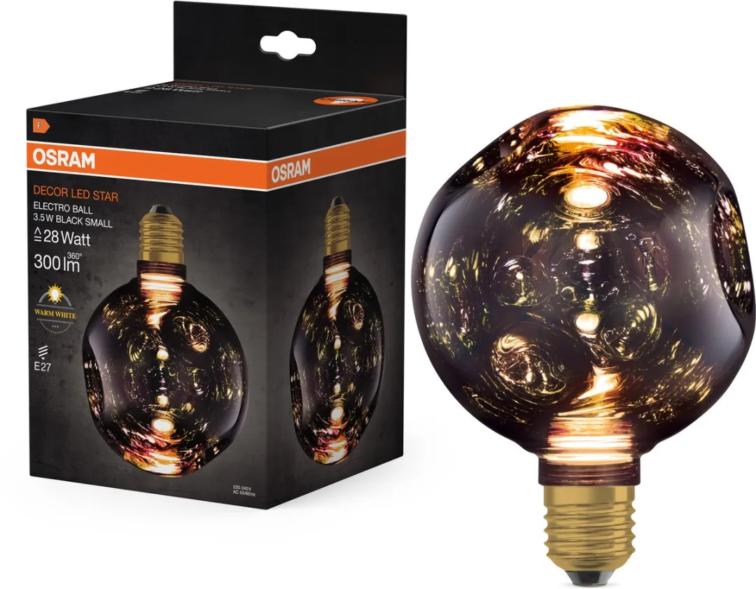 Osram Decor LED Lamp Electro Glass Small - 3,5W 2700K - Mat Zwart - Ø125cm