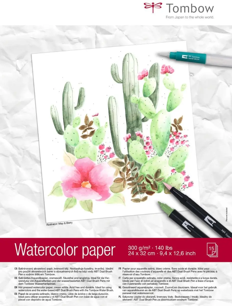 Tombow Handlettering Aquarelblok 24x32cm - afbeelding 6 van 6