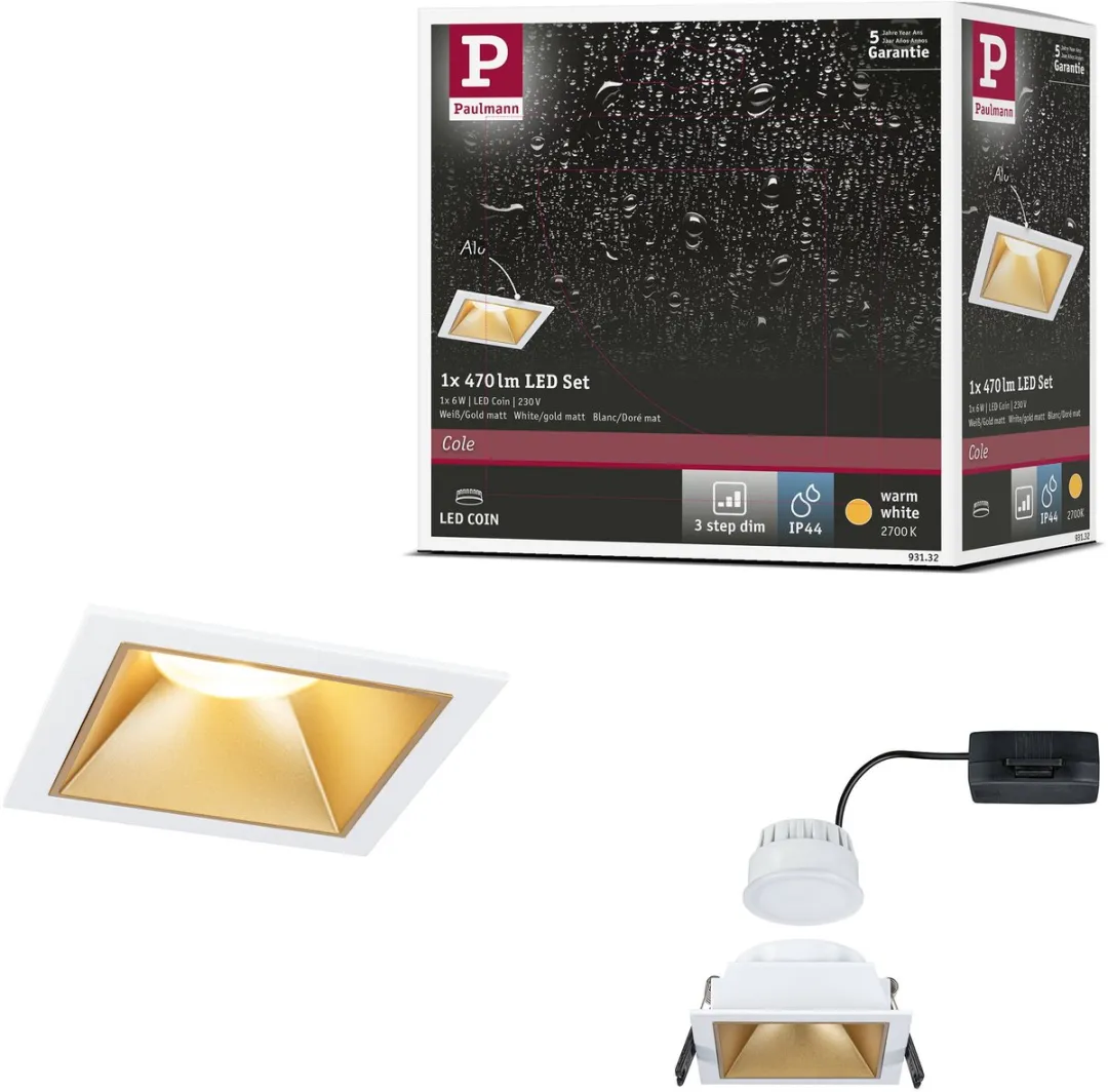 Paulmann LED-inbouwlamp Coin 6W 470lm 2700K