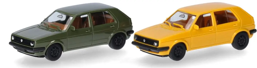VW Golf II 4d., Groen/geel (Minikit 2 St.)