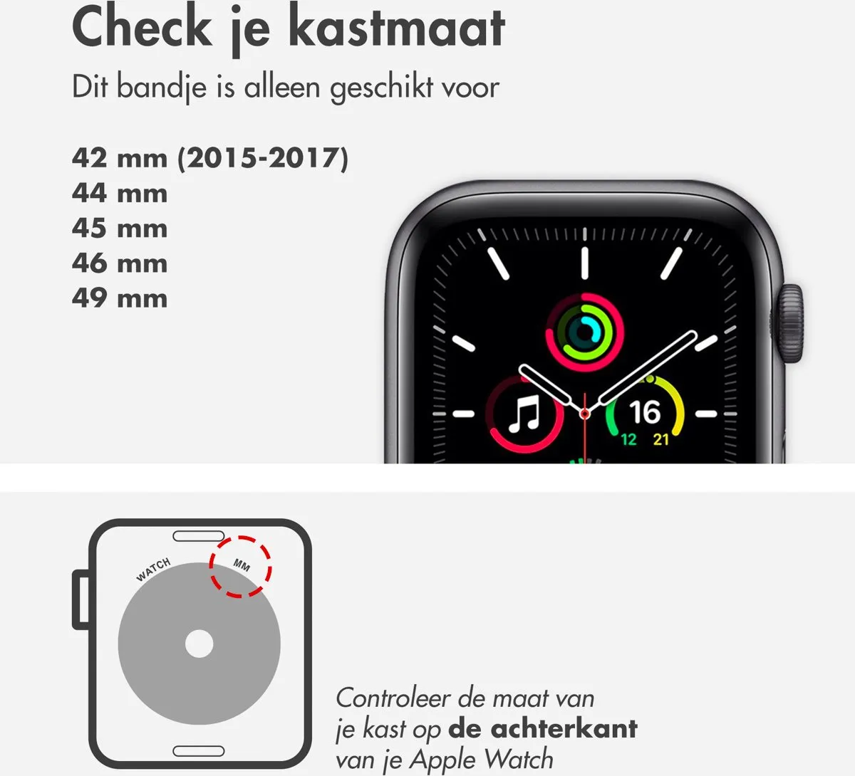 Apple Watch Leather Link 45mm - Middernacht - M/L