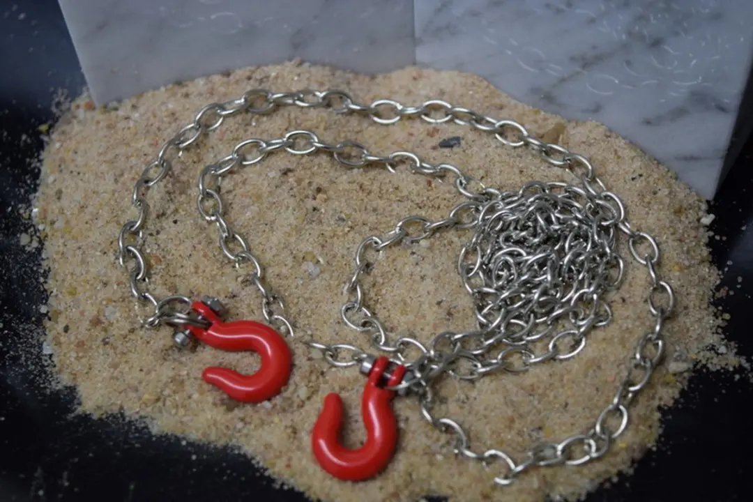 Absima 2320047 Staalketting met Heavy-Duty Haak - Zilver-rood - afbeelding 2 van 6