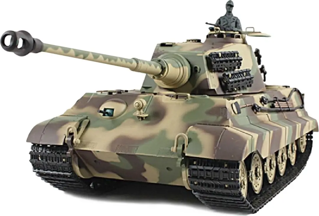RC tank Kingtiger met Henschel koepel 2.4GHZ IR/BB V7.0 met rook en geluid en lu