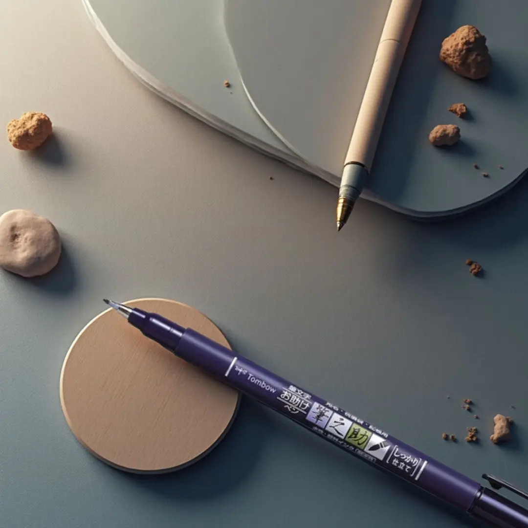 Tombow Fudenosuke Brushpen Hard Tip - Zwart - afbeelding 5 van 6