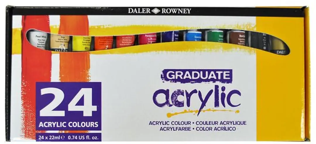 Daler-Rowney Graduate Acrylic Colour Set 24 x 22 ml.
