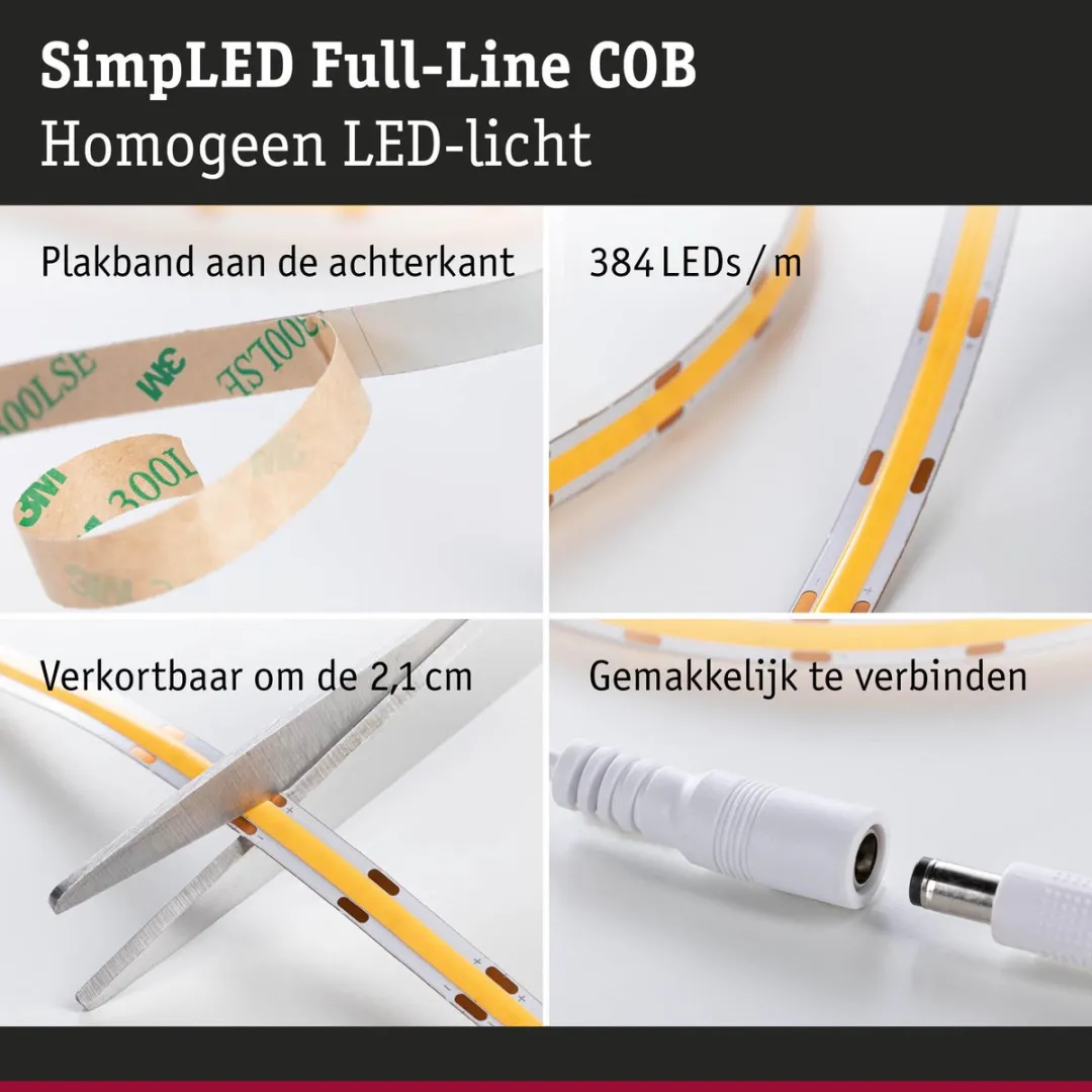 Paulmann SimpLED LED Strip Full-Line COB 3m - 11W - 3000K Warm Wit - afbeelding 6 van 6