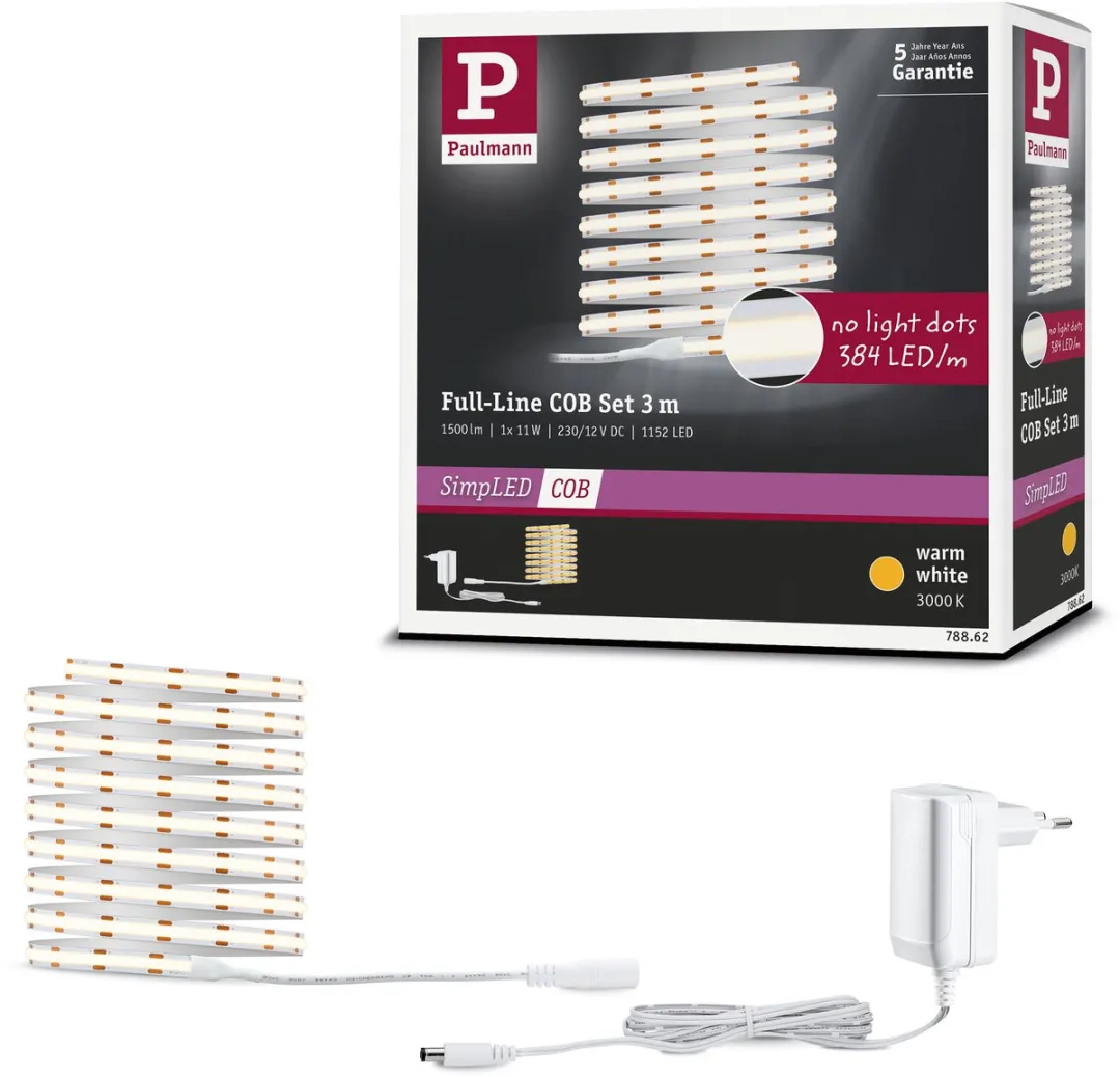 Paulmann SimpLED LED Strip Full-Line COB 3m - 11W - 3000K Warm Wit
