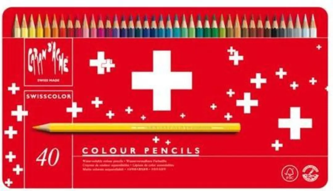 Caran d'Ache Swisscolor Aquarel Kleurpotloden - 40 stuks - afbeelding 6 van 6