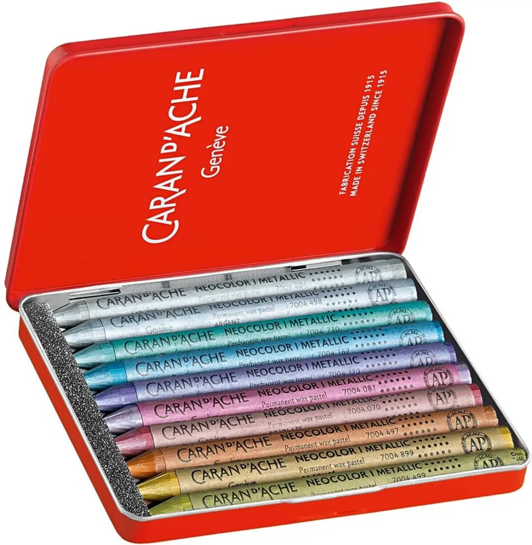 Caran d'Ache Neocolor I Metallic Kleurpotloden - 10 Stuks - afbeelding 2 van 6