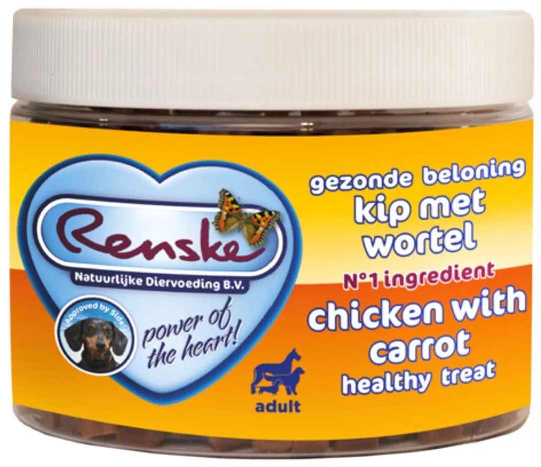 Renske Gezonde Beloning Mini Hartjes Hondensnack Kip & Wortel 300g
