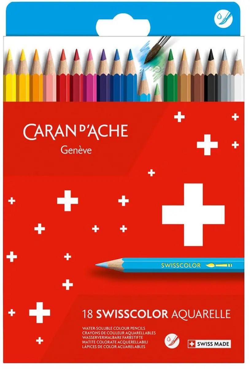 Caran d'Ache Swisscolor Aquarelpotloden 18 stuks