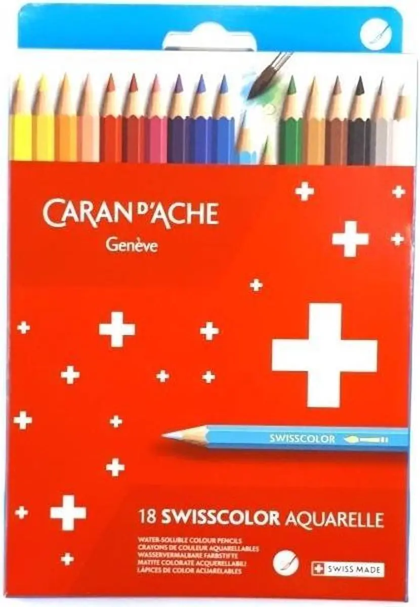 Caran d'Ache Swisscolor Aquarelpotloden 18 stuks - afbeelding 2 van 2