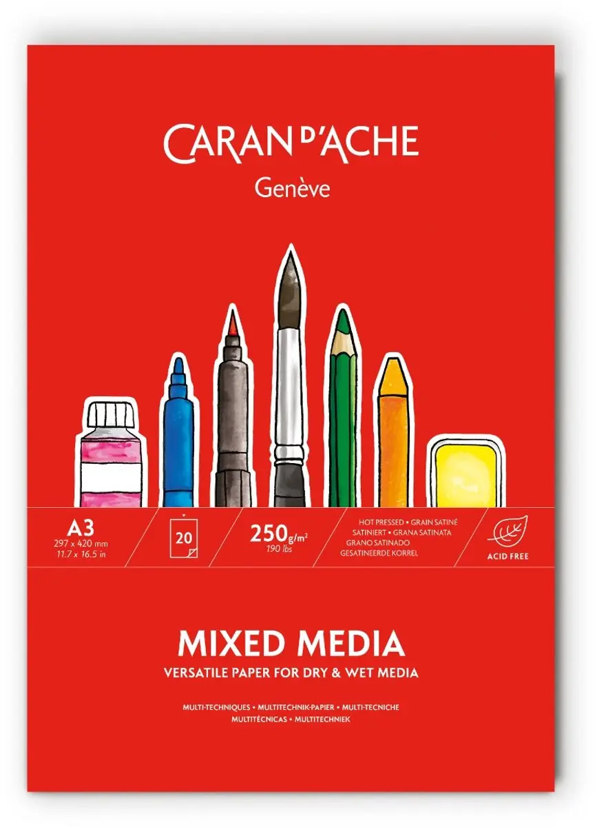 Caran d'Ache Mixed media papierblok A3 20 vel