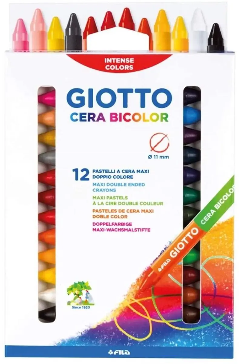 Giotto Cera Bicolor Wasco-Potloden - 24 Kleuren - 12 Stuks - afbeelding 3 van 3