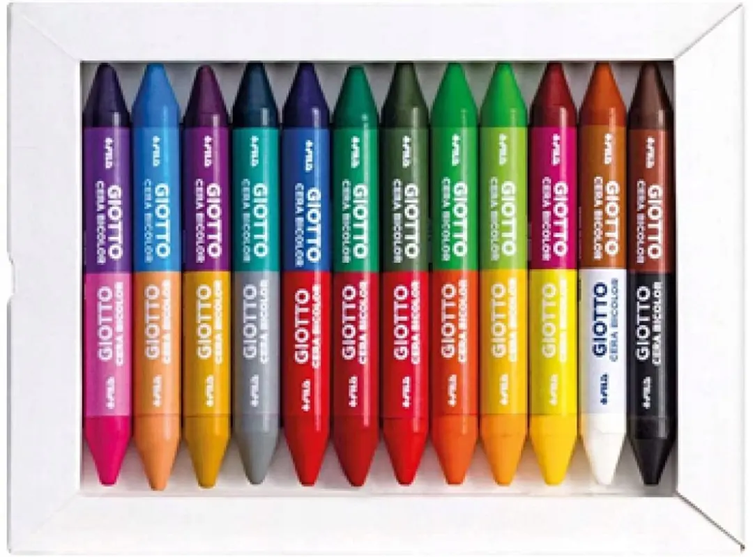Giotto Cera Bicolor Wasco-Potloden - 24 Kleuren - 12 Stuks - afbeelding 2 van 3