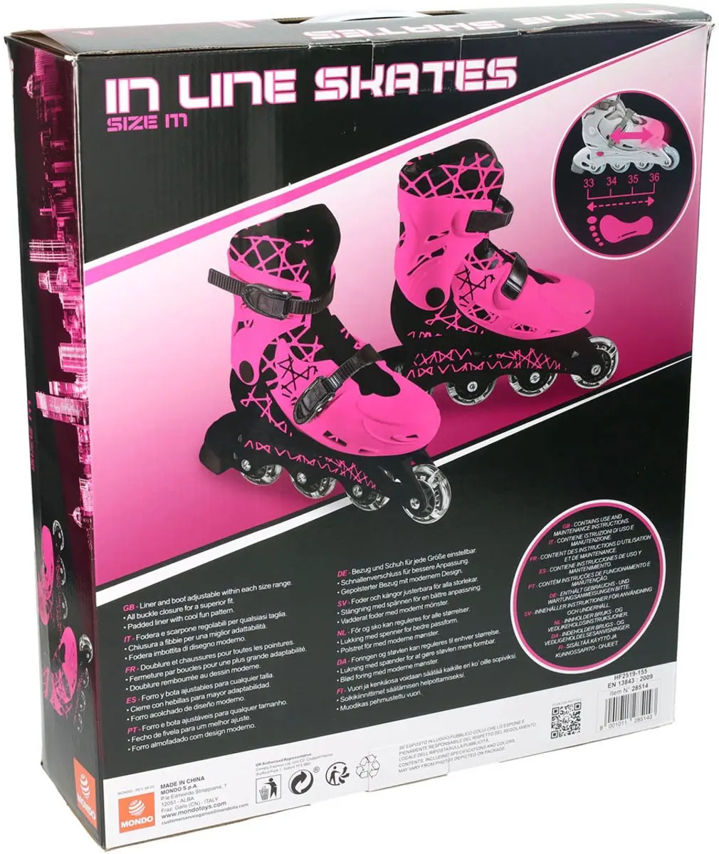 Mondo Inline Skates - Roze - Maat 33-36 - afbeelding 3 van 5