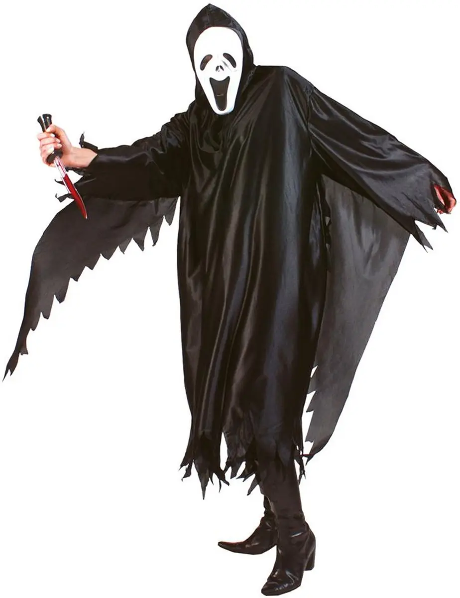 Halloween Scream verkleed cape/gewaad met kap