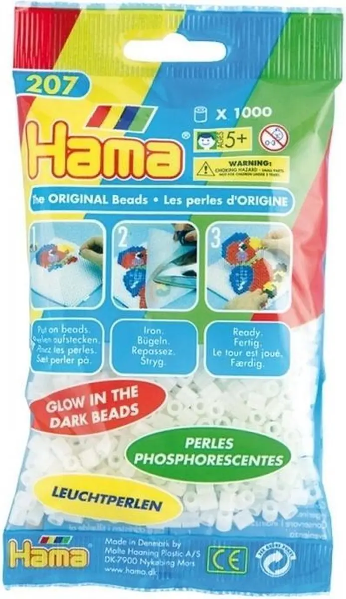 Hama Midi Strijkkralen Glow-in-the-Dark - 1000 stuks - afbeelding 4 van 6