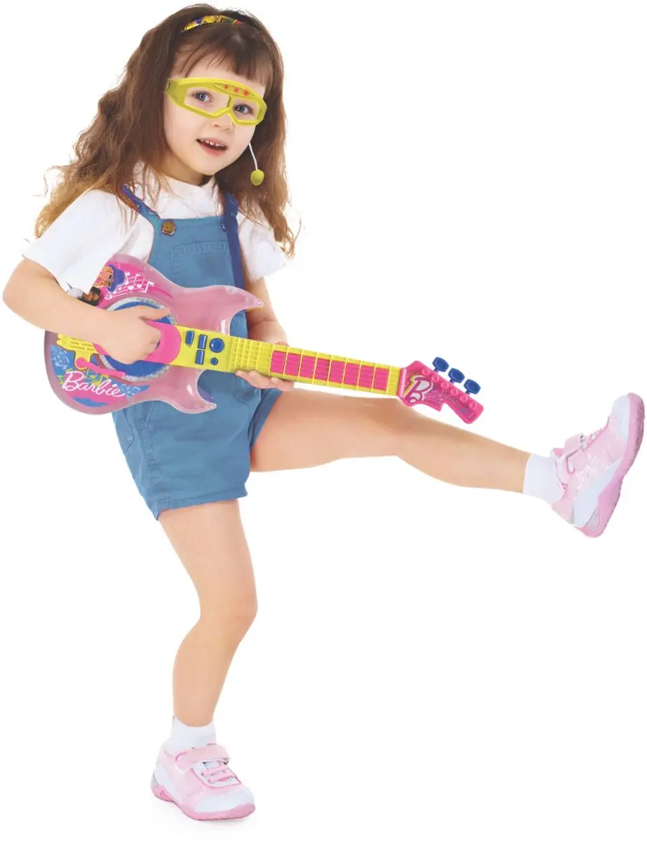 Lexibook Barbie Elektrische Gitaar met Microfoon - Roze - afbeelding 3 van 6