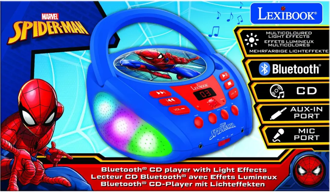 Lexibook RCD109SP Spider-Man Bluetooth CD-speler - Blauw - afbeelding 5 van 6